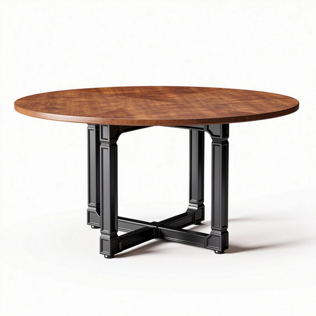 Tavolo rotondo in legno per sala da pranzo – 150 x 150 x 75 cm