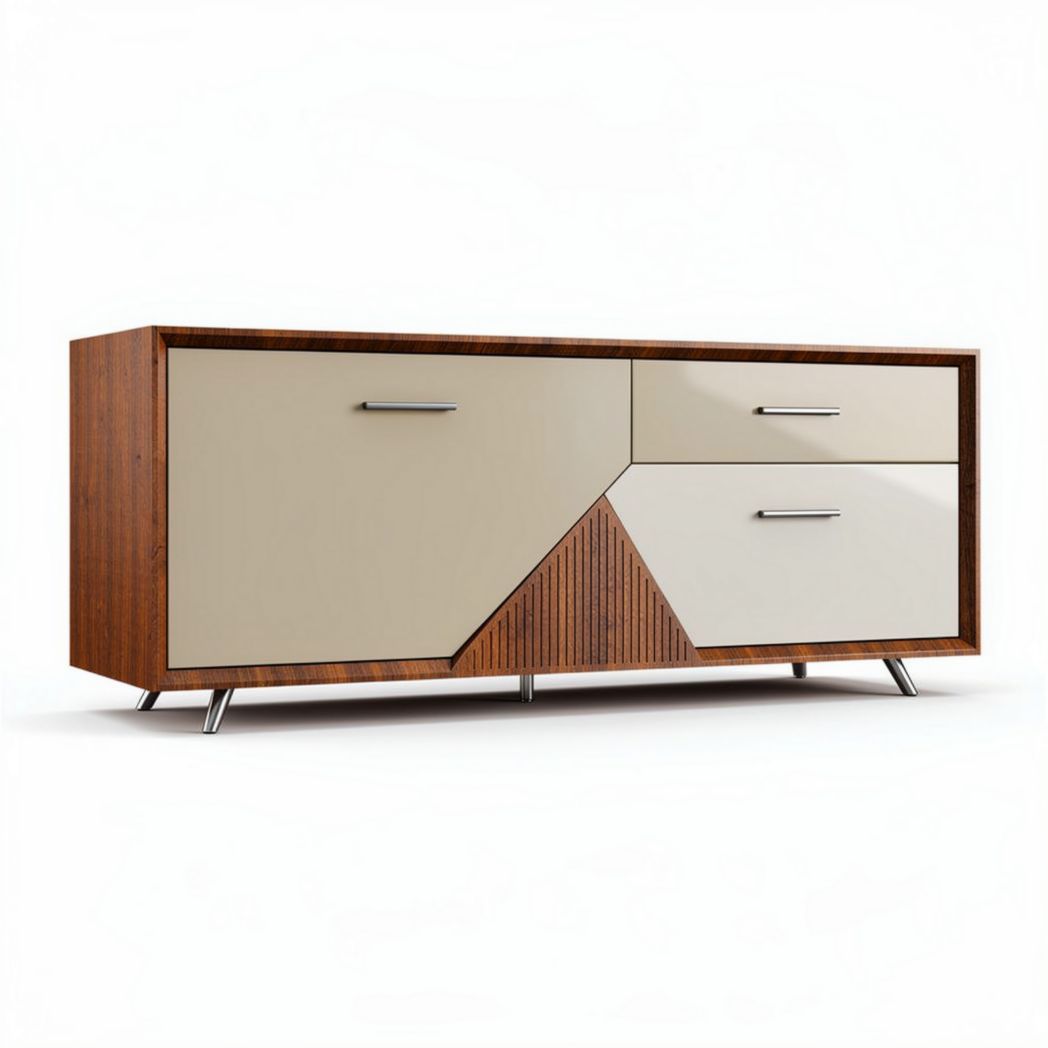 Mobile contenitore in legno e MDF per soggiorno con ante a battente – 150 x 50 x 75 cm
