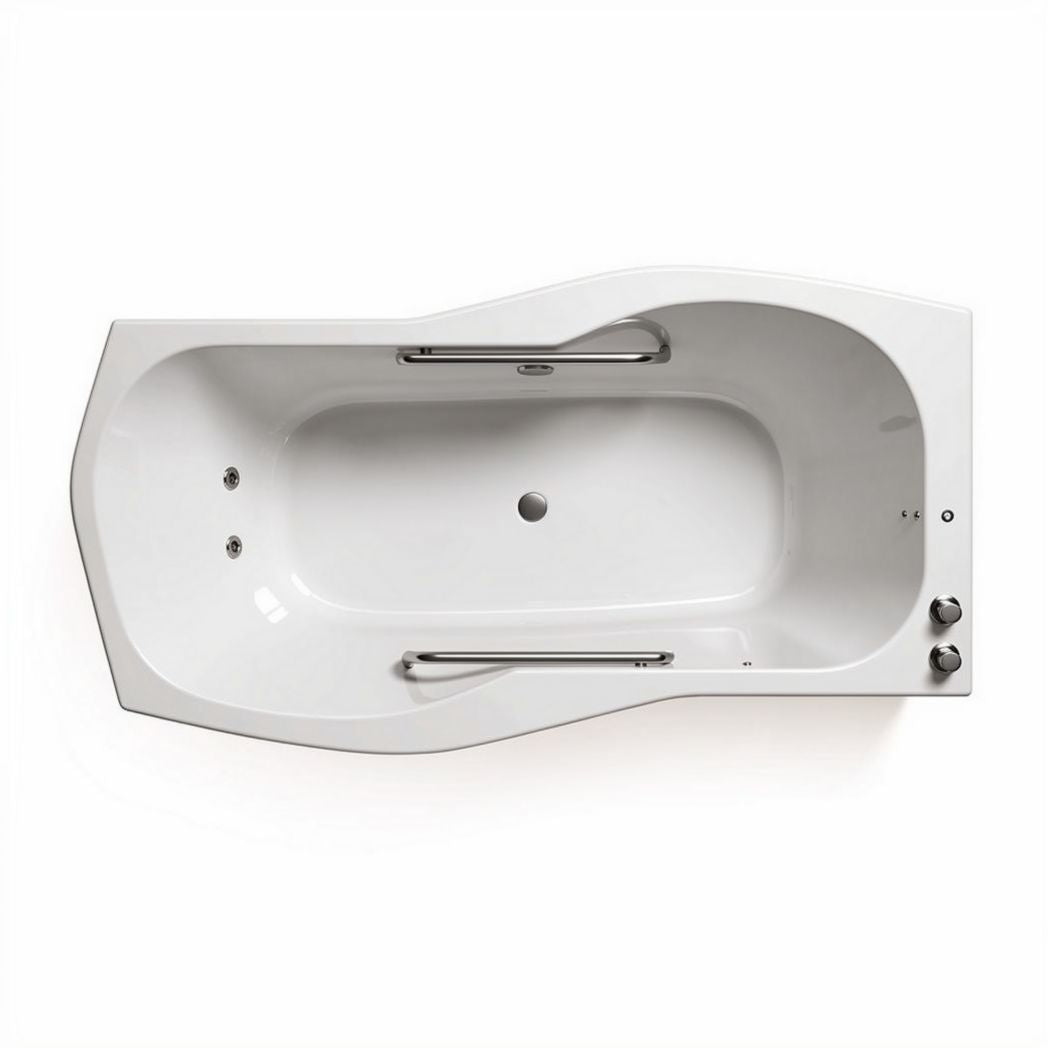Vasca da bagno acrilica per bagno moderno con maniglie – 150 x 75 x 60 cm