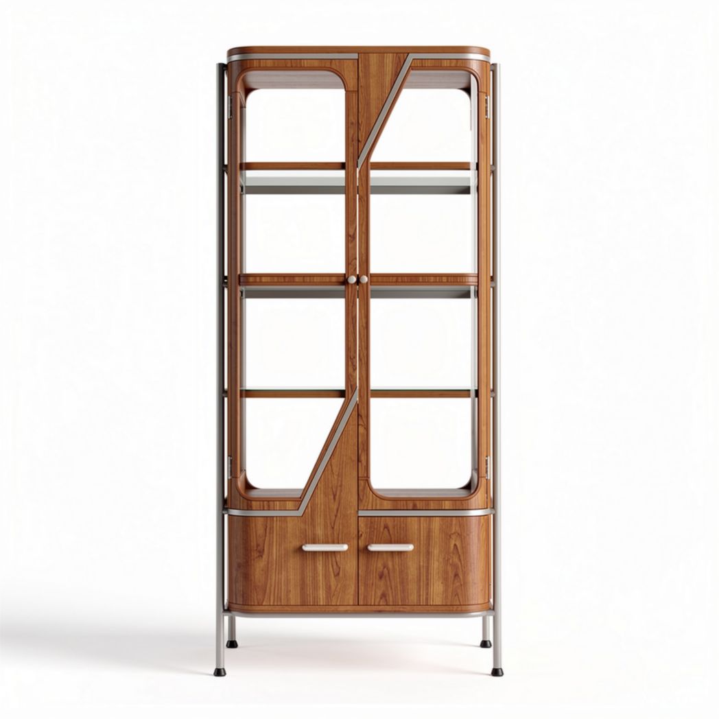 Vetrina in legno e metallo per esposizione – 80 x 40 x 180 cm