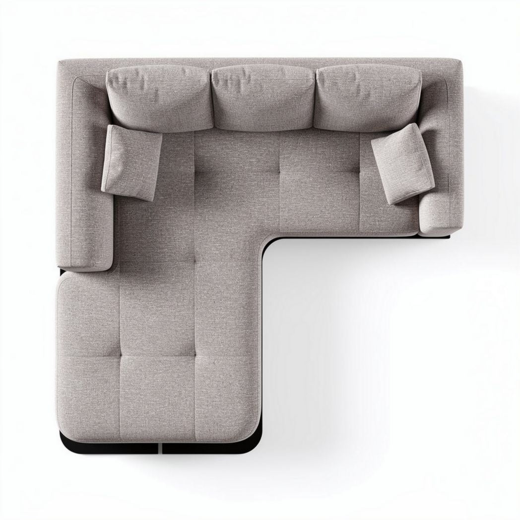 Divano angolare in tessuto per soggiorno – 250 x 250 x 85 cm