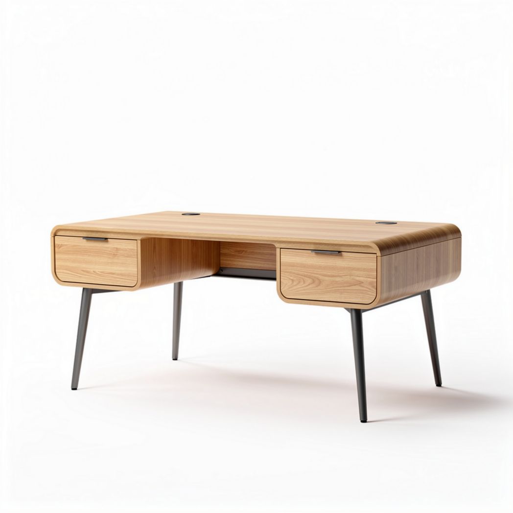 Scrivania in legno e metallo per ufficio o studio – 120 x 60 x 75 cm
